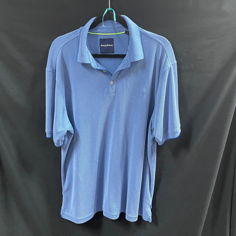 Tommy Bahama Pull Over Polo Size XL Blue Damage